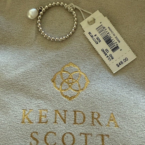 Kendra Scott Silver Beaded Ring with Pearl Accent - Picture 1 of 2